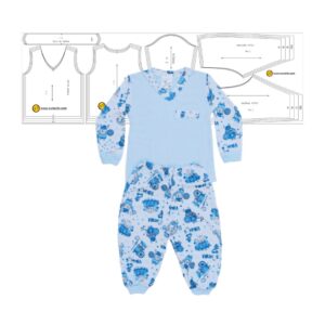 pijama cuello V bebe 3 - 12 meses