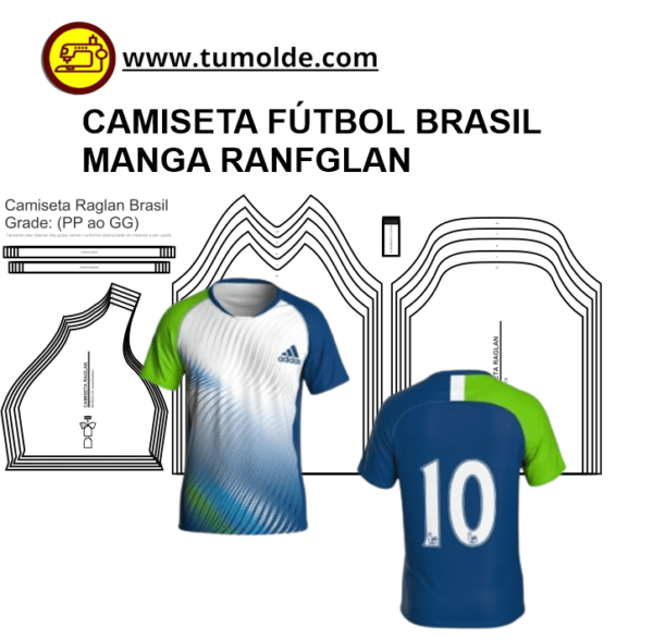 MOLDE CAMISETA FUTBOL BRASIL- HOMBRE