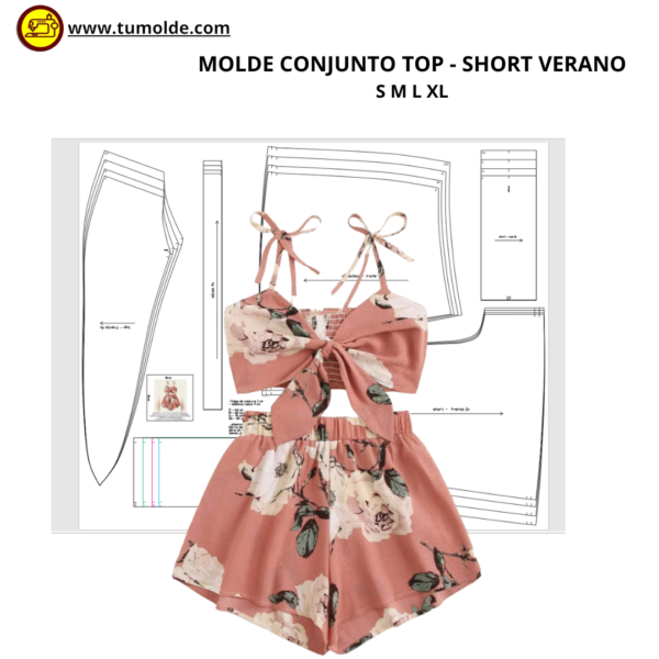 molde conjunto top short verano